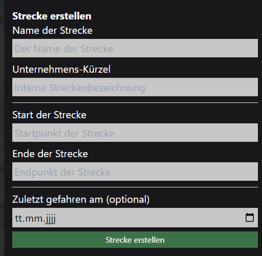 Strecke erstellen