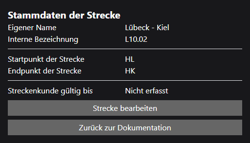 Strecke ohne Dokumentation